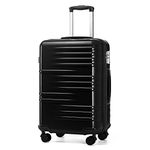 British Traveller 28" Large Suitcase Lightweight Hard Shell Luggage Durable Check in Hold Luggage with TSA Lock and 4 Spinner Wheels(28", Black)