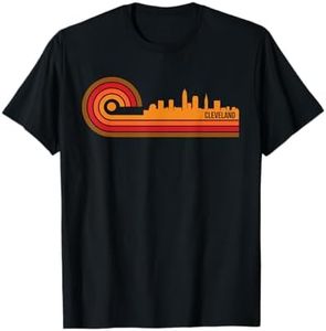 Retro Style Cleveland Ohio Skyline T-Shirt T-Shirt