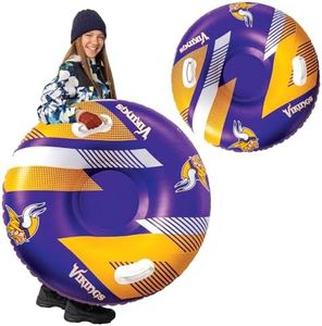 NFL Snow Tube, Heavy Duty Inflatable Sled for Tubing, Fun Winter Toys for Kids & Adults, Football Gifts for Boys - Minnesota Vikings
