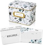 Jot & Mark Recipe Card Gift Box, 25 4x6 inch Cards, 14 Dividers, Decorative Tin Box