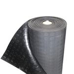 Nisorpa Garage Floor Rubber Mat 16.4 x 3.3 fts (3mm Thick) Non-Slip Rubber Garage Floor Rolls Heavey Duty Coin-Grip Rubber Garage Flooring Rolls for Under Car Garage Industry Gym, Black