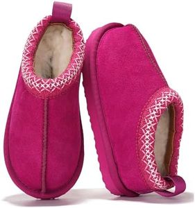 Project Cloud Australian Shearling Slippers for Kids - Memory Foam Fuzzy & Non-Slip Fluffy Slippers Girls Footwear & Boys Footwear, Kids Unisex Shoe (DreamWarm, FUCHSUEDE, 6C)