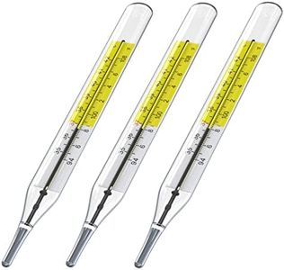 3 PK Glass Thermometer Mercury Free Clinic Thermometer Traditional Thermometer Dual Scale Mercury Free C&F 3PK
