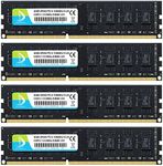 DDR3 RAM 16GB Kit (4 x 4GB) PC3 10600U DDR3 1333 DIMM RAM CL9 240-Pin Unbuffered Non-ECC Upgrade Module Ram for Desktop