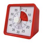 The AutoStory 60 Minute Visual Timer Clock for use in Kitchen, School, Office, Homework, Gaming, Sleeping & Teaching. Easy to use, Silent & Effective Time Management Tool for Kids and Adults (Red)