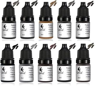 Tattoo Ink Permanent Eyebrow Make up Pigement for Eyebrows Eyeliner Lips Microblading Supplies for Eyebrow Machine Pigment Set for Professional Beauty Supplies (10 Colors)