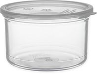 Carlisle FoodService Products Classic Plastic Round Storage Container, Crock with Lid for Storage, 1.5 Quarts, Clear