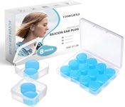 Silicone Ear Plugs for Sleeping, 8 Pairs - 27dB Sleep Noise Cancelling, Soft, Re-Usable, Waterproof, Premium Moldable Silicon Earplugs, for Sleep, Travelling, Studying, Wax Plug Blue