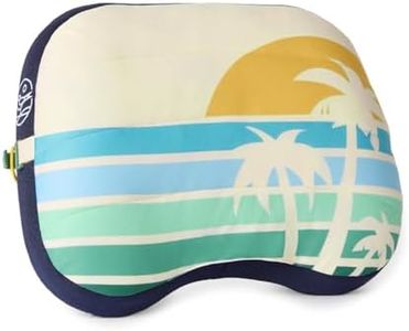 Ballast Beach Pillow – Comfy, Durable & Compact, Stays Put on Windy Beaches with Patented Sand Pouch, Inflatable Pillow for Beaches, Pools, Camping, Festivals and Travel (Retro Palm)