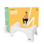 The Good Bug Squat Buddy | Squat Potty | Bathroom Stool | Potty Stool for Adults | Thickened Plastic Toilet Footstool | Western Toilet | Scientific Angle | Anti Slip | 19 cm Height | Ivory