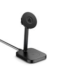 Spigen for Qi2 15w, MagSafe Compatible Wireless Charging Stand for iPhone 17/16/15/14/13/12, Pixel 10 Series, Fast Charging, Dual Charging Station, USB-C to C Cable Included (PF2402) - Black