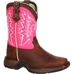 Durango Unisex-Child Dwbt093 Western Boot, Brown/Pink, 8.5 US Toddler