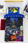 Character World LEGO Official Batman DC Single Duvet Cover | Superheroes Design | Boys & Kids & Teenager Reversible Bedding Set & Pillowcase, Blue, LG9CLGDS001UK1