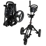 Caddymatic Golf 360 Degree SwivelEase 3 Wheel Folding Golf Cart Black