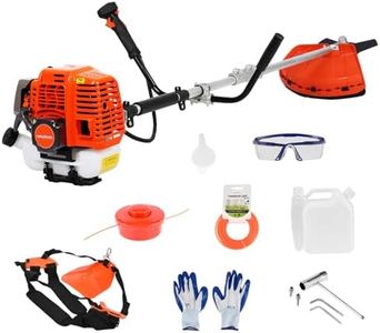 2 in 1 Gas Weed Eater, 52cc Gas Weed Wacker, Cordless Gas String Trimmer for Lawn and Garden Care Trimming, Orange