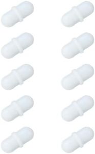 MECCANIXITY Magnetic Stirrer Mixer Stir Bar Rod 10mm/0.39" Cylinder Shape PTFE Coating Magnet White for Laboratory 10Pcs