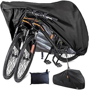 Bike Cover Outdoor Waterproof Bicycle Cover, Bike Cover for 1 or 2 Bikes, 210D Oxford Fabric with Lock Hole and Storage Bag, Windproof UV Sun Snow Dustproof for Mountain Road Bike Sport Bike