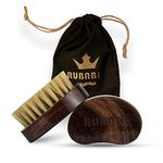 RUBAB MEN 100% Boar Bristle Beard Brush: Travel-Friendly, Premium Wood Handle & Hand-crafted in India | Ideal for Daily Beard Use