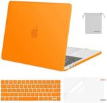 MOSISO Compatible with MacBook Pro 13 inch Case M2 2024, 2023, 2022-2016 A2338 M1 A2251 A2289 A2159 A1989 A1708 A1706, Plastic Hard Shell&Keyboard Cover&Screen Protector&Storage Bag, Orange