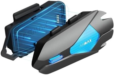 ASMAX Z1 Motorcycle Bluetooth Headset,10 Riders Mesh Helmet Communication Systems, AI Voice Control Motorcycle Intercom, 42 Min Fast Charging, Magnetic Mount/Auto Volume Control/ENC Noise Reduction