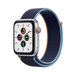 Apple Watch SE (1st Gen) [GPS + Cellular 44mm] Smart Watch w/Silver Aluminum Case with Deep Navy Sport Loop. Fitness & Activity Tracker, Heart Rate Monitor, Retina Display, Water-Resistant