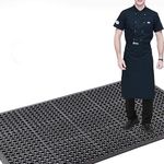 jxgzyy 83x35 Commercial Anti-Fatigue Drainage Rubber Matting Non-Slip Rubber Drainage Mat Commercial Kitchen Floor Mat Rubber Mat with Holes for Wet Area Use