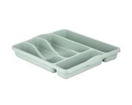 Wham Plastic Kitchen Cutlery Tray Organiser Rack Holder Drawer Insert Tidy Storage - Sage