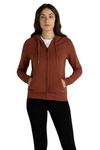 Van Heusen Athleisure Women Hoodie - Cotton Spandex - Hooded Neck Regular Antiviral, Smart Tech+, Easy Stain Release, Moisture Wicking, Ultra Soft_66601_Mahagony_Brown_S