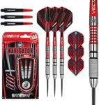 WINMAU Darts Navigator 23g 90% Tungsten Steeltip Darts Set with Dart Flights and Dart Shafts (Stems)