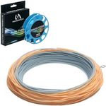 Maxcatch 100FT 3/4/5/6/8WT Double Color Fly Fishing Line Weight Forward Floating Fly Line with 2 Welded Loops(Orange/Blue WF5F)