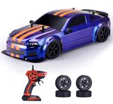 HLSFWDRIVE Remote Control Drift Car 1/14 Scale Rc Drift Car 4X4 Race Rc Car High Speed 30Km/H Rc Drifting Car For Boys Kids Gift Vehicle With Led Lights Drift Tires And Racing Tires,Blue