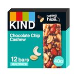 KIND Bars, High Fibre, Gluten Free Snack Bars, Chocolate Chip Cashew, No Artificial Colours, Flavours or Preservatives 12 x 40g