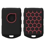 kwmobile Key Cover Compatible with Volvo 4-Button car Key Keyless Go - Soft Silicone Car Key Fob Holder Protector Case - Black/Red