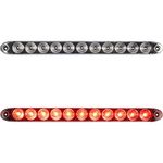 Partsam 2pcs 15" inch Clear Lens Red 11 LED Flange Mount Trailer Truck RV Stop Turn Signal Tail Lamps 3rd Third Brake Light Bar Warning Light ID Bar