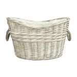 Vintage Rope Handle Heavy Duty Log Basket Home Storage Basket Toys Box (Oval)