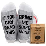 WINE SOCKS + GIFT BOX -"If you can read this bring me some Wine" One of the best Gifts for Women and Stocking Stuffers: Also excellent as birthday present and gifts under 20 dollars