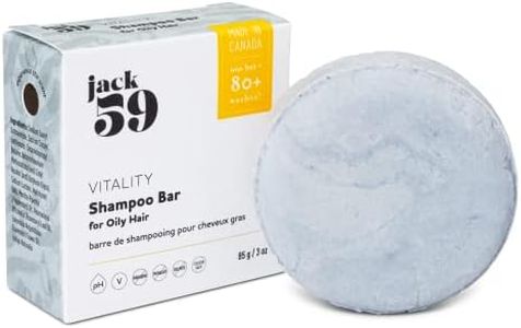 Jack59 Natural Shampoo Bar for Oily Hair – Vitality – Solid Shampoo Bar with Peppermint, Rosemary and Lavender, Vegan, pH Balanced, Sulphate Free, No Parabens, All Natural Shampoo Colour Safe, 3 oz