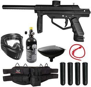 Maddog JT Stealth Semi-Automatic .68 Caliber Silver HPA Paintball Gun Starter Package - Black