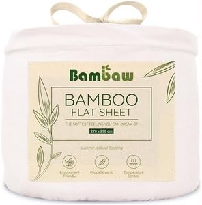 Sabana Blanca Encimera | 270x290 cm | Sabana Bambu | Sabanas Antiacaros | Sabanas Termicas | Ropa de Cama de Lujo | Sabana Encimera Blanca Cama 180 | Bambaw