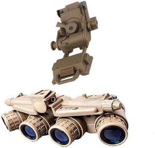 GPNVG 18 Night Vision Goggles Dummy Model with Night Vision Mount, Four-Tube Binocular Night Vision for Tactical Helmet NVG Mount, Cosplay Prop (Tan with NVG Mount)