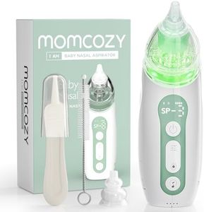 Momcozy Baby Nasal Aspirator, 3 Suction Levels Electric Nasal Aspirator for Baby, Newborn and Toddler, Portable Baby Nose Aspirator with Light Soothing and Music