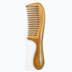 Handmade Natural Green Sandalwood Hair Combs - Anti-Static Scent Natural Wooden Comb (Wide Tooth)