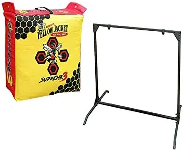 Morrell Yellow Jacket Supreme 3 28 Pound Adult Field Point Archery Bag Target w/HME Products Archery Range Practice Shooting 30 Inch Bag Target Stand