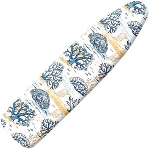 Extra Thick Ironing Board Cover and Pad, 15x54 Ironing Board Cover, Resist Scorching and Staining,Elastic Edges,Coral Nautical
