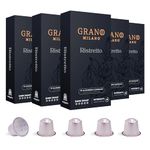 Grano Milano Ristretto 50 Aluminium Coffee Pods Compatible with Nespresso Original line, 100% Arabica Medium Roast - Intensity 10/12, Coffee Capsules Made in Italy Espresso Coffee