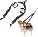 Double Dog Leash, No Tangle Double Leash for Dogs Walking Training 360°Swivel Rotation Reflective Elastic Stretch Dual Dog Lead Splitter for Large Medium Small 2 Dogs (Classic)