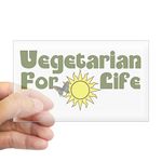 CafePress Vegetarian For Life Rectangle Sticker Rectangle Bumper Sticker Car Decal