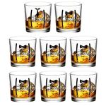 Groomsmen Gifts Set of 8, Old Fashioned Whiskey Glasses, Bachelor Party Favors Decorations Groosman Accessories,11oz Scotch Bourbon Glasses Whiskey Tumblers, Team Groom Supplies