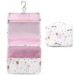 Hanging Toiletry Bag for Women, Lychii Cosmetic Bag, Toiletries Travel Organizer - Flamingo Printed