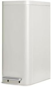Caraway 45L Slim Step Trash Can - 13 Gallon Stainless Steel Trash Can with Quiet Close Lid and Fingerprint-Resistant Finish - Stone